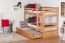 Bunk bed "Easy Premium Line" K3/h incl. trundle bed frame and cover plates, solid beech wood, clearly varnished - 90 x 200 cm 