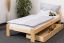 Children's bed / Youth bed A8, solid pine wood, clearly varnished, incl. slatted bed frame - 90 x 200 cm