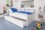 Children's bed / Youth bed "Easy Premium Line" K1/2h incl. trundle bed frame and cover plates, solid beech wood, white - 90 x 200 cm 