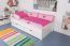 Children's bed / Youth bed "Easy Premium Line" K1/2n incl. 2 drawer and cover plates, solid beech wood, white finish - 90 x 200 cm