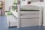 Single bed "Easy Premium Line" K1/h/s incl. trundle bed frame and cover plates, solid beech wood, white - 90 x 200 cm