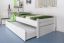 Single bed "Easy Premium Line" K1/1h incl. trundle bed frame and cover plates, solid beech wood, white finish - 90 x 200 cm