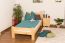 Children's bed / Youth bed A23, solid pine wood, clearly varnished, incl. slatted frame - 90 x 200 cm 