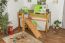 Midsleeper / Children's bed Samuel, solid beech wood, with slide, clearly varnished, incl. slatted bed frame - 90 x 200 cm