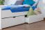 Single bed / Storage bed "Easy Premium Line" K4 incl. 2 drawers and 1 cover plate, solid beech wood, white - 140 x 200 cm