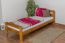 Single bed A6, solid pine wood, oak finish, incl. slatted frame - 90 x 200 cm