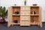 Sideboard 007, 2 doors, 4 drawers, solid pine wood, clearly varnished - H100 x W150 x D45 cm 