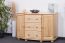 Sideboard 054, 2 door, 3 drawer, solid pine wood, clearly varnished - H78 x W118 x D47 cm 