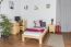Children's bed / Youth bed solid, natural pine wood A10, includes slatted frame- Dimensions 90 x 200 cm