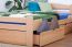Youth bed "Easy Premium Line" K4 incl. 2 underbed drawers and 1 cover plate, solid beech wood, clearly varnished - 120 x 200 cm