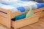 Youth bed "Easy Premium Line" K4 incl. 2 underbed drawers and 1 cover plate, solid beech wood, clearly varnished - 120 x 200 cm