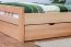 Single bed "Easy Premium Line" K8 incl. 2 drawers and cover plate, solid beech wood, clear finish - 90 x 200 cm