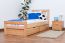 Children's bed / Youth bed "Easy Premium Line" K8 incl. 2 drawer and 1 cover plate, solid beech wood, clear finish - 90 x 200 cm