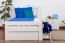 Children's bed / Youth bed "Easy Premium Line" K8, incl. 2 underbed drawer and cover plate, solid beech wood, white - 90 x 200 cm