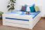 Single bed / Storage bed "Easy Premium Line" K6 incl. 4 drawers and 2 cover plates, solid beech wood, white - 140 x 200 cm 