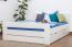 Youth bed "Easy Premium Line" K6 incl. 4 drawers and 2 cover plates, solid beech wood, white - 140 x 200 cm 