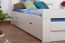  Double bed / Storage bed "Easy Premium Line" K6 incl. 4 drawers and 2 cover plates, solid beech wood, white - 160 x 200 cm 
