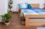  Double bed / Storage bed "Easy Premium Line" K6 incl. 4 drawers and 2 cover plates, solid beech wood, clearly varnished - 160 x 200 cm 