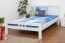 Youth bed "Easy Premium Line" K8 incl cover plate, solid beech wood, white - 140 x 200 cm