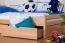 Children's bed / Youth bed "Easy Premium Line" K1/2n incl. 2 drawer and cover plates, solid beech wood, clearly varnished - 90 x 200 cm