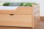 Single bed "Easy Premium Line" K1/2h incl. trundle bed frame and cover plates, solid beech wood, clearly varnished - 90 x 200 cm