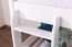 Bunk bed "Easy Premium Line" K24/n, head and foot part straight, solid beech wood, White lacquered - Lying surface: 120 x 200 cm, divisible