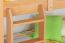 Bunk bed "Easy Premium Line" K21/n, head and foot part rounded, solid beech wood, natural - 90 x 200 cm (w x l), divisible