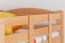 Bunk bed "Easy Premium Line" K21/n, head and foot part rounded, solid beech wood, natural - 90 x 200 cm (w x l), divisible