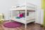 Adult bunk beds ' Easy Premium Line ® ' K16/n, head and foot part straight, solid beech wood white lacquered - lying surface: 120 x 190 cm, divisible