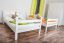 Adult bunk beds ' Easy Premium Line ® ' K16/n, head and foot part straight, solid beech wood white lacquered - lying surface: 140 x 190 cm, divisible