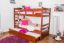 Bunk bed "Easy Premium Line" K3/h incl. trundle bed frame and cover plates, solid beech wood, cherry-coloured - 90 x 200 cm 