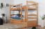 Bunk bed "Easy Premium Line" K10/h incl. trundle bed frame and cover plates, solid beech wood, clearly varnished - 90 x 200 cm 