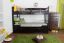 Bunk bed "Easy Premium Line" K3/h incl. trundle bed frame and cover plates, solid beech wood, chocolate coloured - 90 x 200 cm 