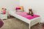 Kid/Youth bed pine solid wood white lacquered 80, incl. Slat grate - lying surface 100 x 200 cm