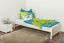 Kid/Youth bed pine solid wood white lacquered 78, incl. Slat grate - Lying surface 90 x 200 cm