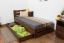 Single bed A24, solid pine wood, nut finish, incl. slatted frame - 90 x 200 cm 