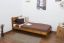 Single bed A27, solid pine wood, oak finish - 90 x 200 cm