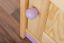 Bedside table Milo 10, Colour: Nature / Purple, solid pine wood - Measurements: 56 x 38 x 40 cm (H x W x D)