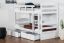 Adult Bunk Bed 'Easy Premium Line' K13/n incl. 2 drawers and 2 cover panels, rounded head and foot, Beech solid wood White - 90 x 200 cm (W x l), divisible