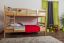 Adult bunk beds ' Easy Premium Line ® ' K16/n, head and foot part straight, solid beech wood natural - lying surface: 160 x 200 cm, divisible