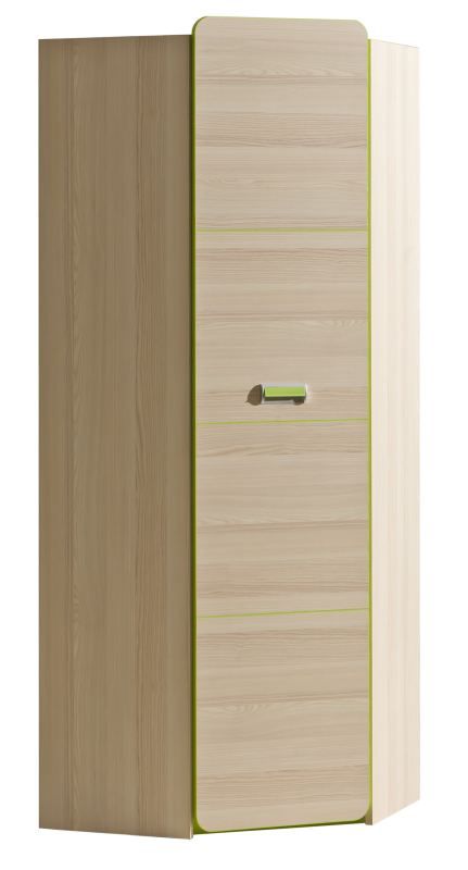 Children's room - Hinged door cabinet / Wardrobe Dennis 14, Colour: Ash Green - Measurements: 188 x 71 x 71 cm (H x W x D)