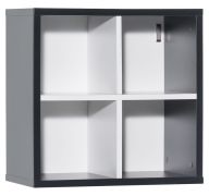 Children's room - Suspended rack / Wall shelf Marincho 95, Colour: Black / White - Measurements: 53 x 53 x 32 cm (h x w x d)