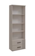 Shelf | cashmere | 2 drawers | bookcase | ample storage space | 4 compartments | 60 x 35 x 175 cm | modern design | for living room or office