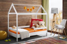 Modern Children's Bed Avaldsnes 13 | Solid Pine Wood | White Finish | 145 x 164 x 89 cm