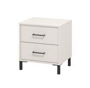 Modern Bedside Cabinet Sabas 18 | 2 Drawers | ABS Edge Protection | Cashmere & Black | 52 x 48 x 40 cm