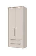 Neiafu 59 Wardrobe with Two Drawers, Color: Cashmere, Two Doors, Soft-Close Feature, Dimensions: 226 x 97 x 60 cm, Adjustable Feet, For the Bedroom