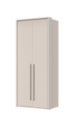Neiafu 29 Framed Hinged-Door Wardrobe, Color: Cashmere, Dimensions: 226 x 97 x 60 cm, one clothes rod, three shelves, soft-close feature, adjustable feet