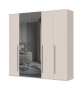 Neiafu 14 Five-Door Wardrobe, two mirrored doors, soft-close function, dimensions: 224 x 227 x 56 cm, nine shelves, for the bedroom