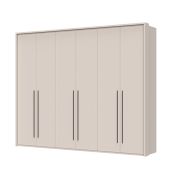 Neiafu 46 six-door wardrobe with plenty of storage space, color: cashmere, soft-close feature, three clothing rods, dimensions: 226 x 277 x 60 cm, adjustable feet
