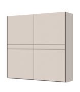 Neiafu 90 two-door sliding-door wardrobe with ample storage space, color: cashmere, soft-close feature, dimensions: 224 x 230 x 61 cm, four clothing rods